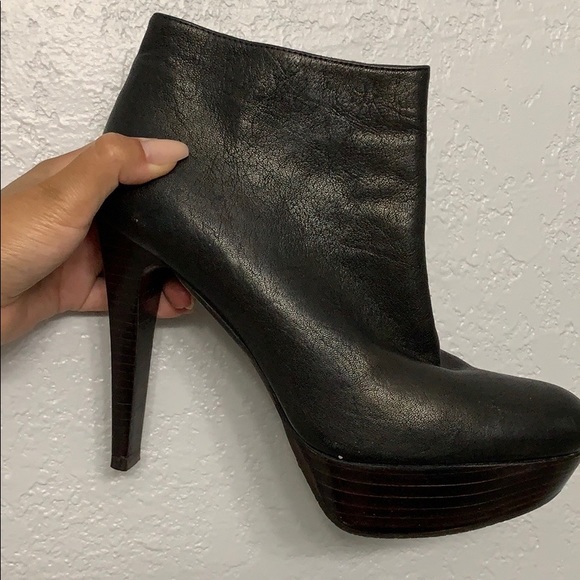 Stuart Weitzman Black Leather Ankle Booties - Picture 2 of 9